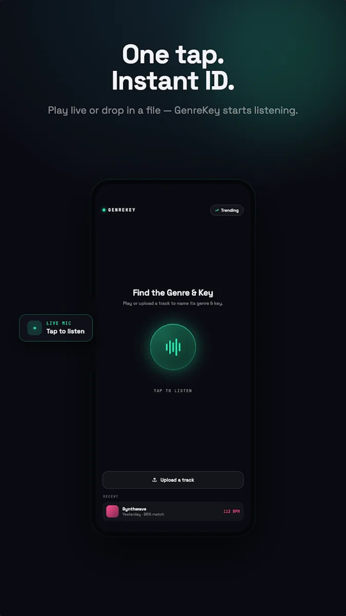 Song Key & Genre - BPM Finder — product features