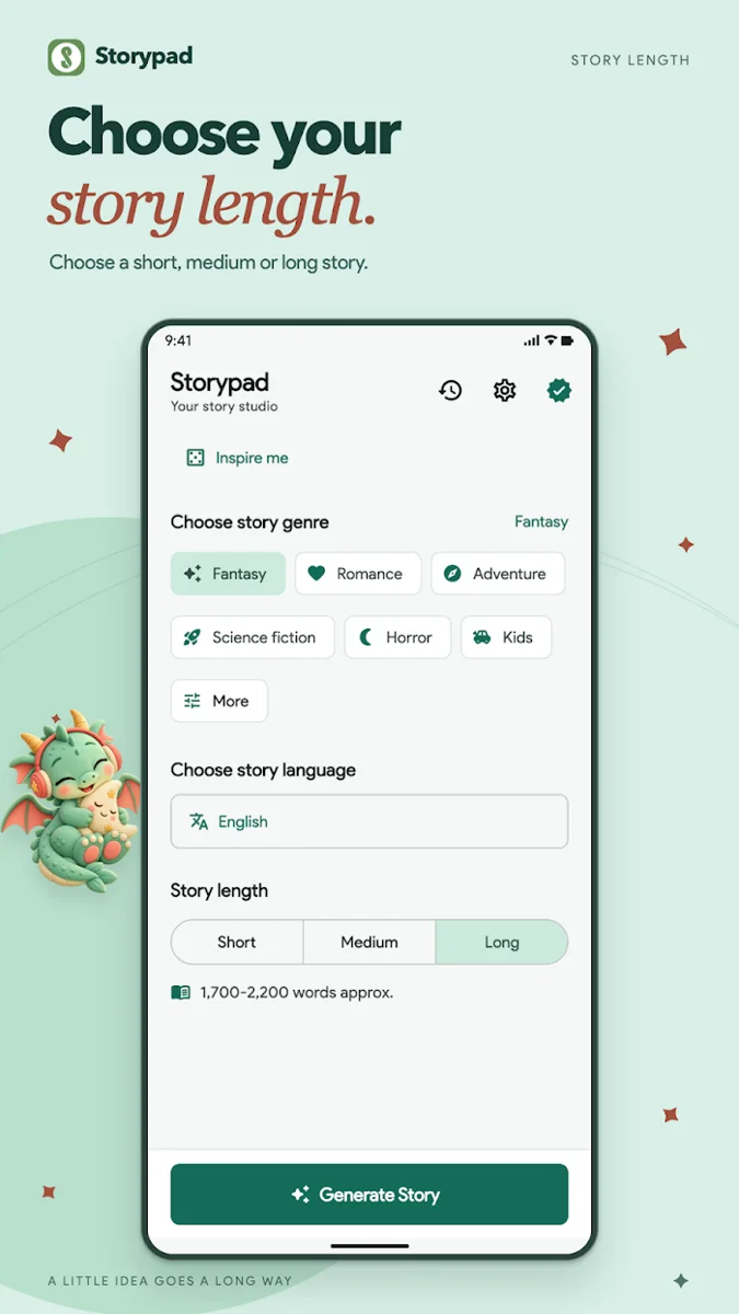 AI Story Generator & Writer — product features