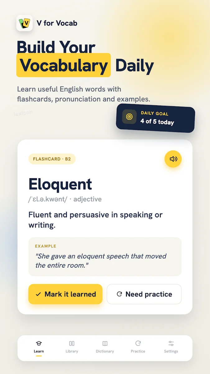Daily Vocabulary Builder — app overview