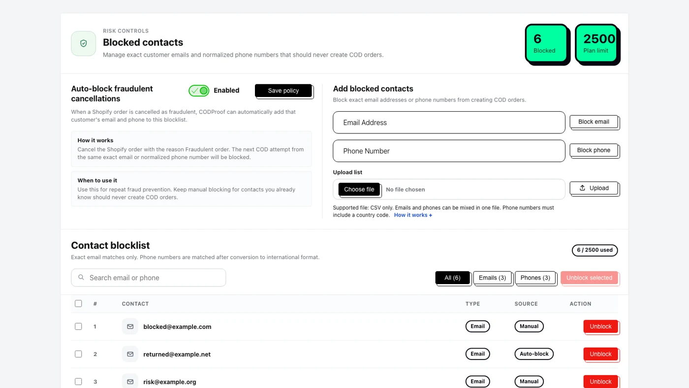 CODProof product screenshot